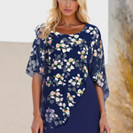 Dress | Floral Print Wedding Guest Dress with Chiffon Layer | Elegant Timeless Style 1