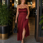 Dress | Flowing Cut Summer Dress | Elegant Chic Style with Slit 0