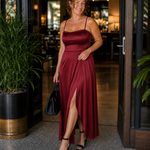 Dress | Flowing Cut Summer Dress | Elegant Chic Style with Slit 1