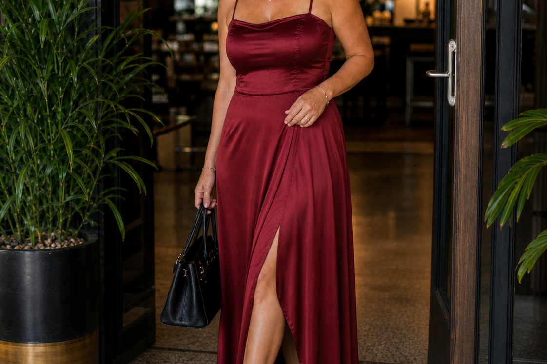 Dress | Flowing Cut Summer Dress | Elegant Chic Style with Slit 1