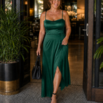 Dress | Flowing Cut Summer Dress | Elegant Chic Style with Slit 5