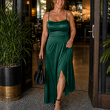 Dress | Flowing Cut Summer Dress | Elegant Chic Style with Slit 5