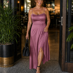 Dress | Flowing Cut Summer Dress | Elegant Chic Style with Slit 6