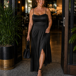 Dress | Flowing Cut Summer Dress | Elegant Chic Style with Slit 9