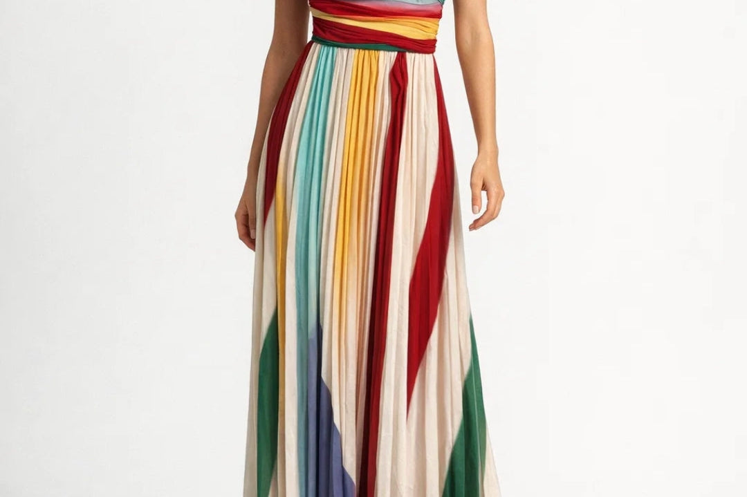 Dress | Strapless Maxi | Elegant Summer | Pleated Stylish 1
