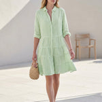 Dresses | Tiered Mini Dress | Classic Collared Button-Front | Relaxed Fit | Effortless Style 0