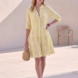 Dresses | Tiered Mini Dress | Classic Collared Button-Front | Relaxed Fit | Effortless Style 4
