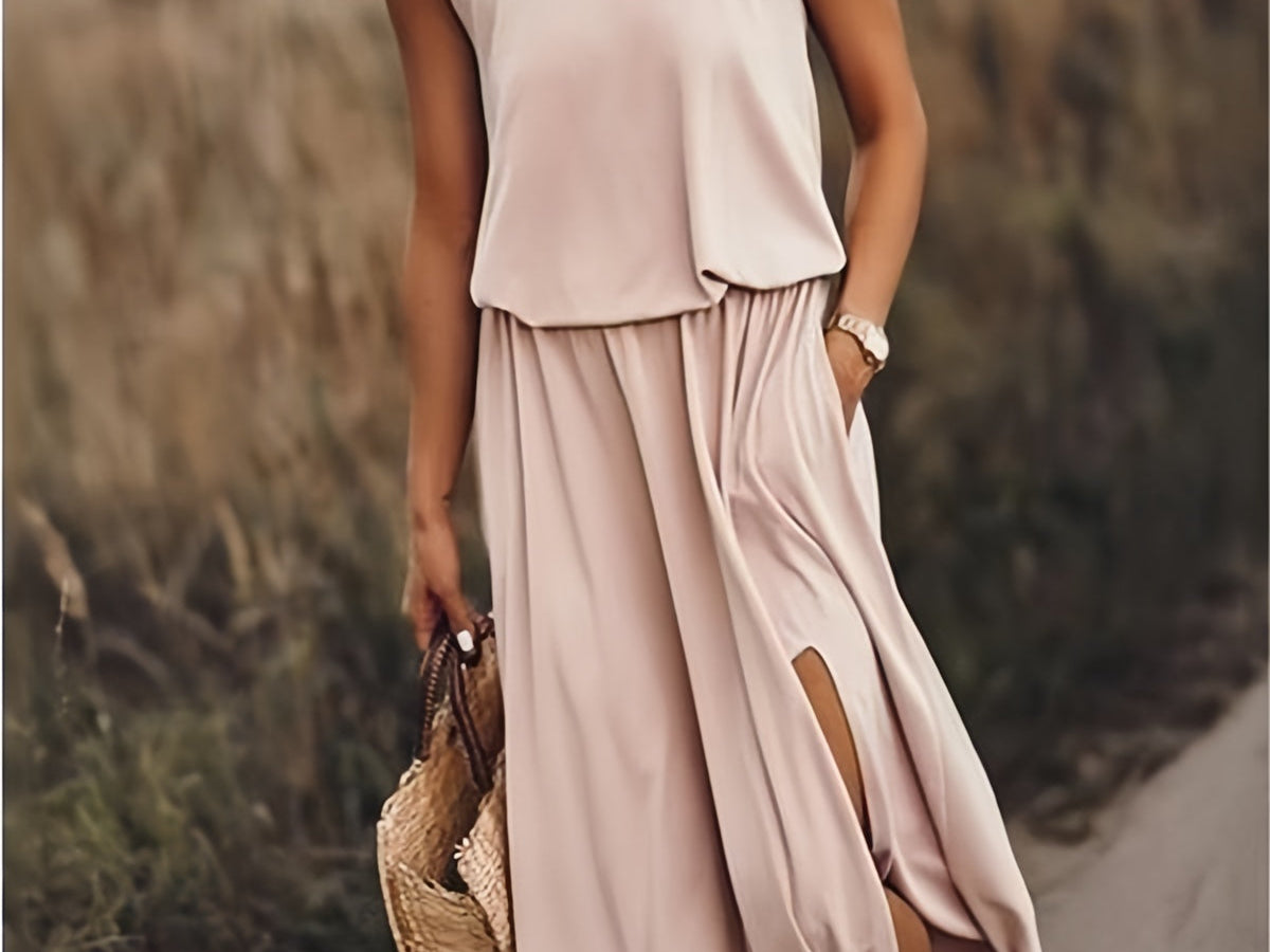 Elegant Collection | Women's Maxi Dress with Flattering Blouson Bodice | Stylish Sleeveless Design for Effortless Summer Chic 2
