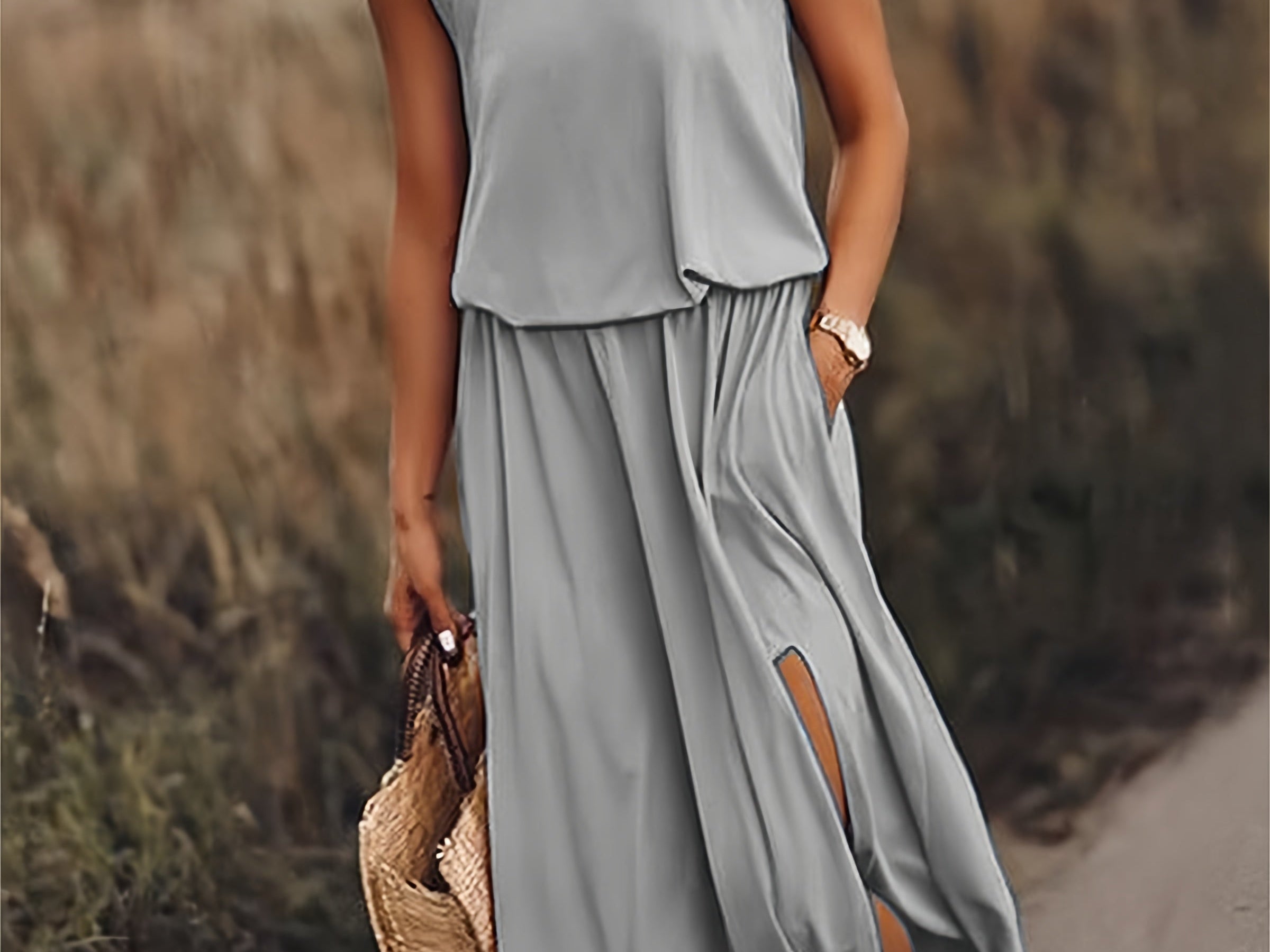 Elegant Collection | Women's Maxi Dress with Flattering Blouson Bodice | Stylish Sleeveless Design for Effortless Summer Chic 5