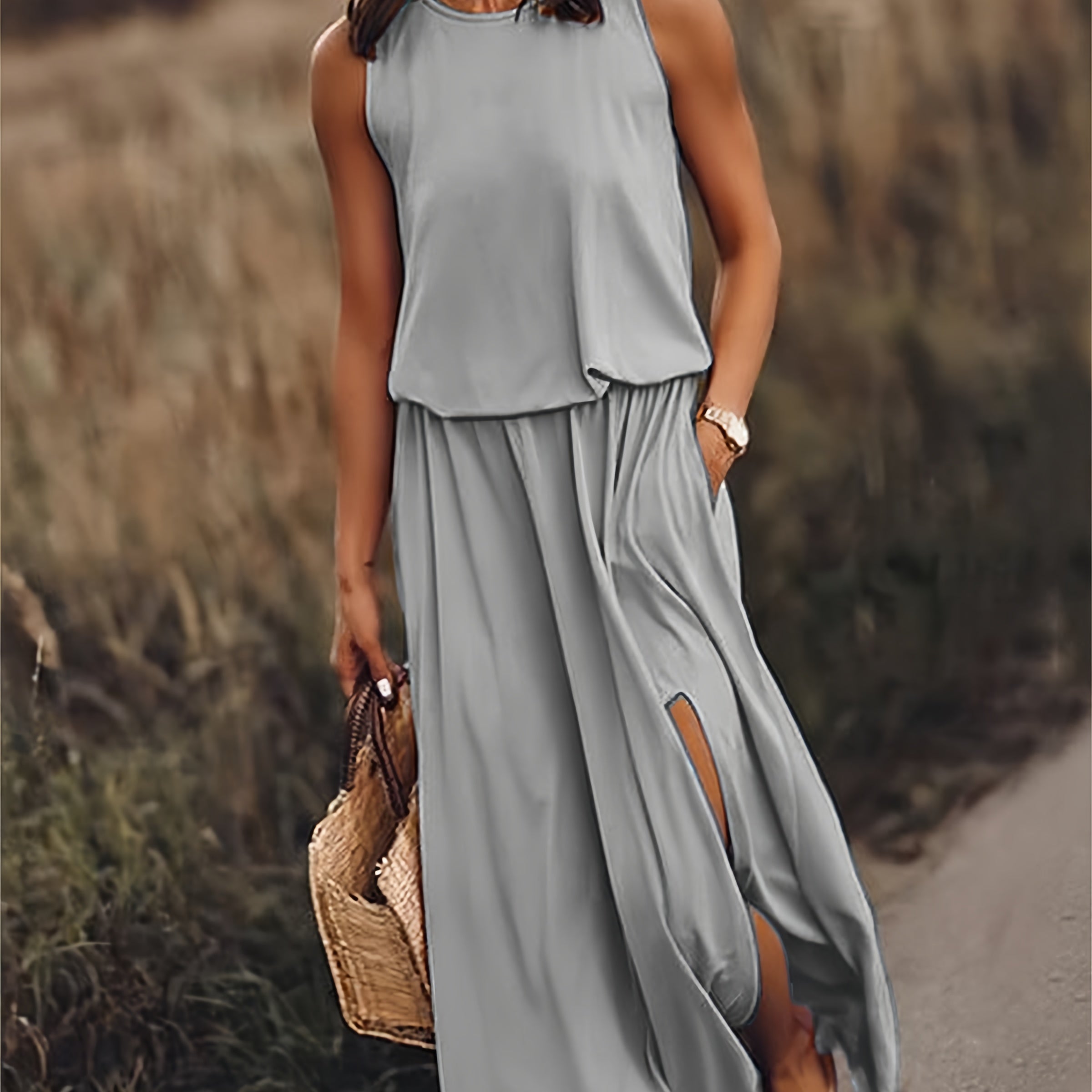Elegant Collection | Women's Maxi Dress with Flattering Blouson Bodice | Stylish Sleeveless Design for Effortless Summer Chic 5