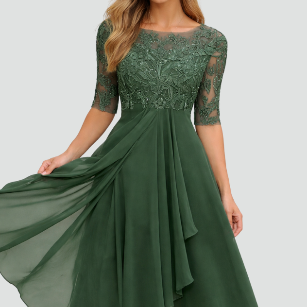 Women's Evening Midi Dress | Elegant Graceful Occasion Dress