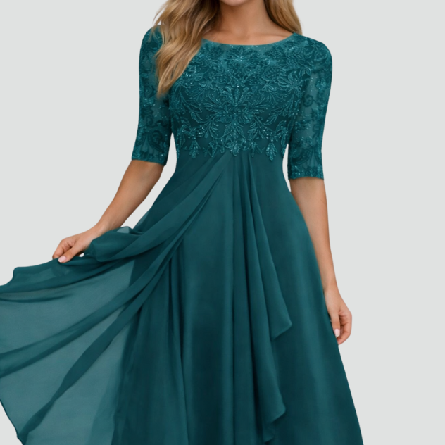Women's Evening Midi Dress | Elegant Graceful Occasion Dress