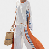 Elegant Striped Summer Outfit | Chic Oversized Set for Effortless Style 0