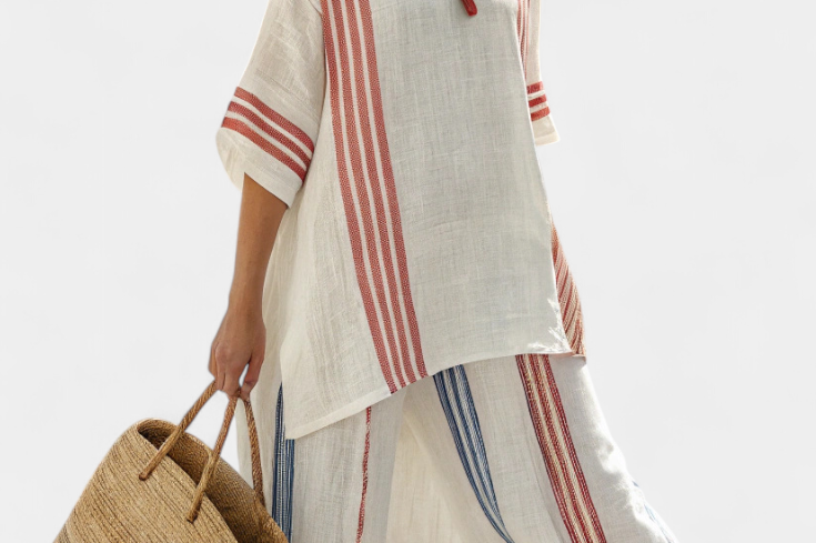 Elegant Striped Summer Outfit | Chic Oversized Set for Effortless Style 1