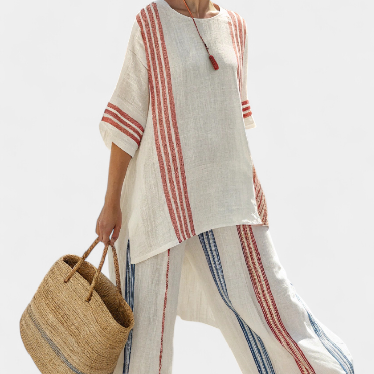 Elegant Striped Summer Outfit | Chic Oversized Set for Effortless Style 1