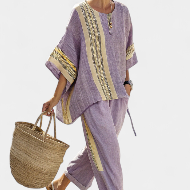 Elegant Striped Summer Outfit | Chic Oversized Set for Effortless Style 3
