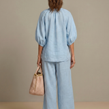 Elegant Twin Set | Puff Sleeve Blouse and Wide Leg Trousers | Chic and Comfortable 7