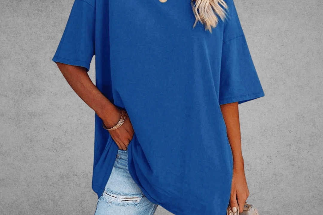 Elegant Women's T-Shirt with V-Neck & Short Sleeves | Soft Cotton Fabric for All-Day Comfort 1