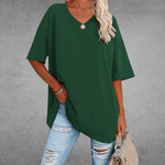 Elegant Women's T-Shirt with V-Neck & Short Sleeves | Soft Cotton Fabric for All-Day Comfort 13