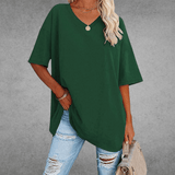 Elegant Women's T-Shirt with V-Neck & Short Sleeves | Soft Cotton Fabric for All-Day Comfort 13