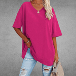 Elegant Women's T-Shirt with V-Neck & Short Sleeves | Soft Cotton Fabric for All-Day Comfort 3