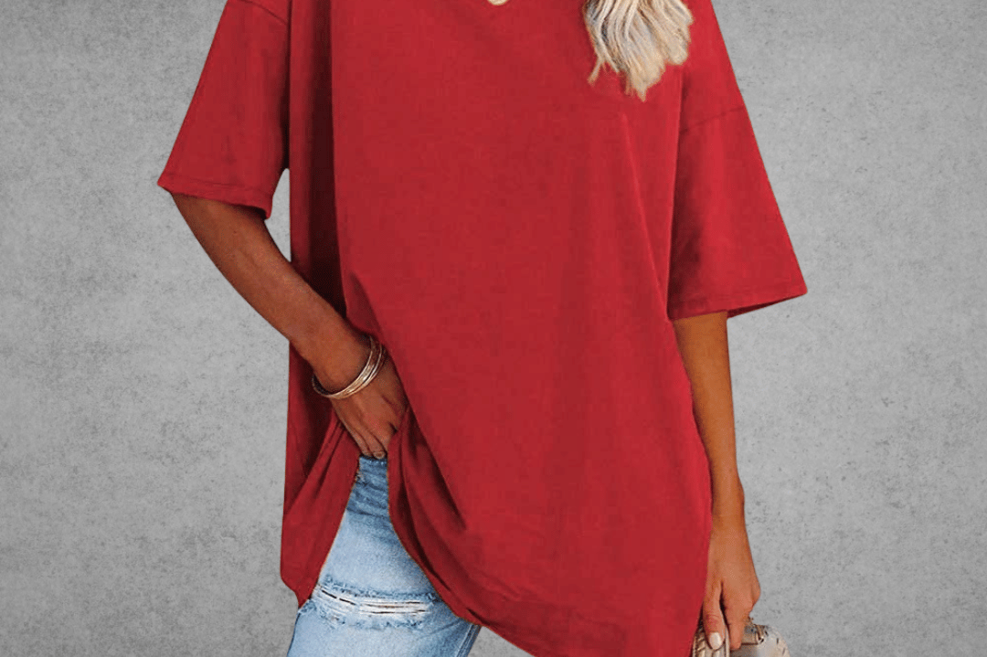 Elegant Women's T-Shirt with V-Neck & Short Sleeves | Soft Cotton Fabric for All-Day Comfort 6
