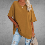 Elegant Women's T-Shirt with V-Neck & Short Sleeves | Soft Cotton Fabric for All-Day Comfort 7