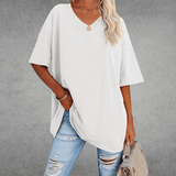 Elegant Women's T-Shirt with V-Neck & Short Sleeves | Soft Cotton Fabric for All-Day Comfort 9