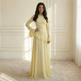 Ruffle Maxi Dress - Light Yellow