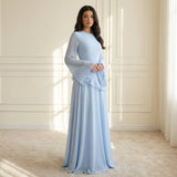 Ruffle Maxi Dress - Light Blue