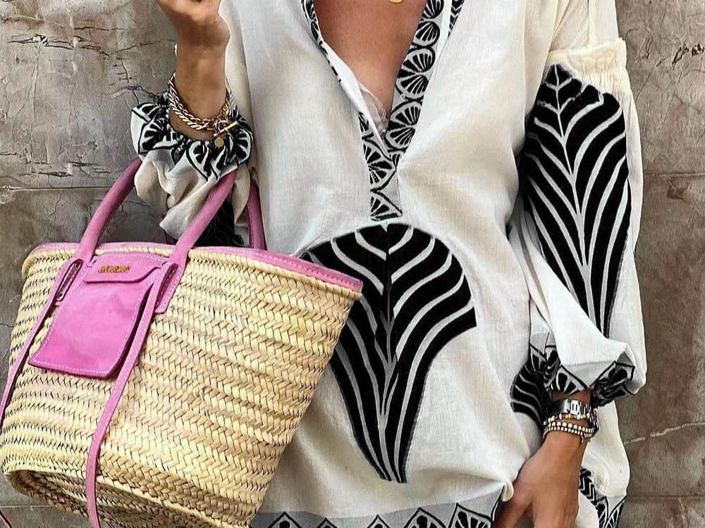 Elysia | Women's Dress with Geometric Print & V-Neck Design | Versatile Summer Style for Effortless Elegance 2