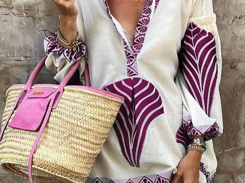 Elysia | Women's Dress with Geometric Print & V-Neck Design | Versatile Summer Style for Effortless Elegance 3