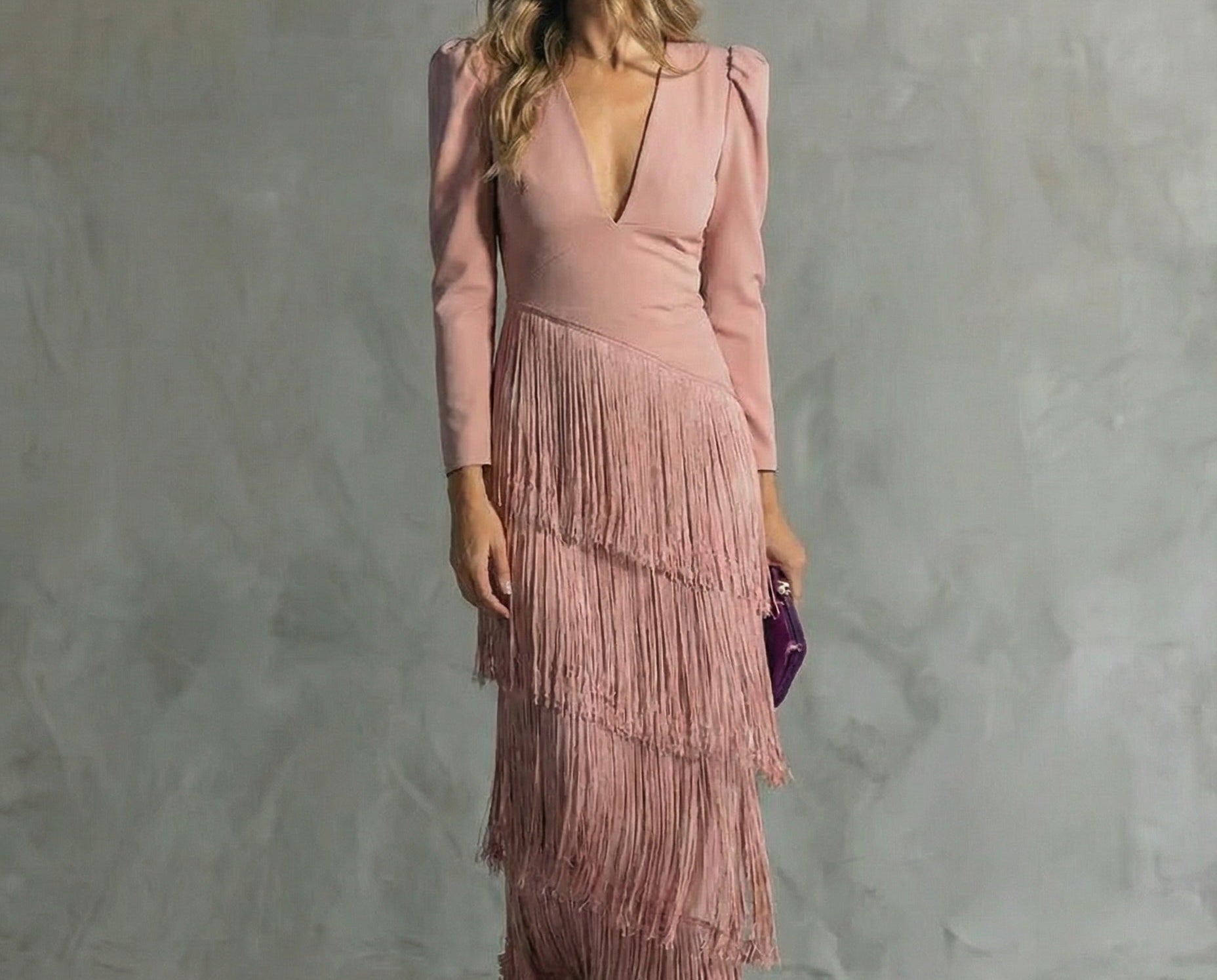 Esmeralda Collection | Women's Maxi Dress with Cascading Fringe | Elegant Evening Wear for Special Occasions 2