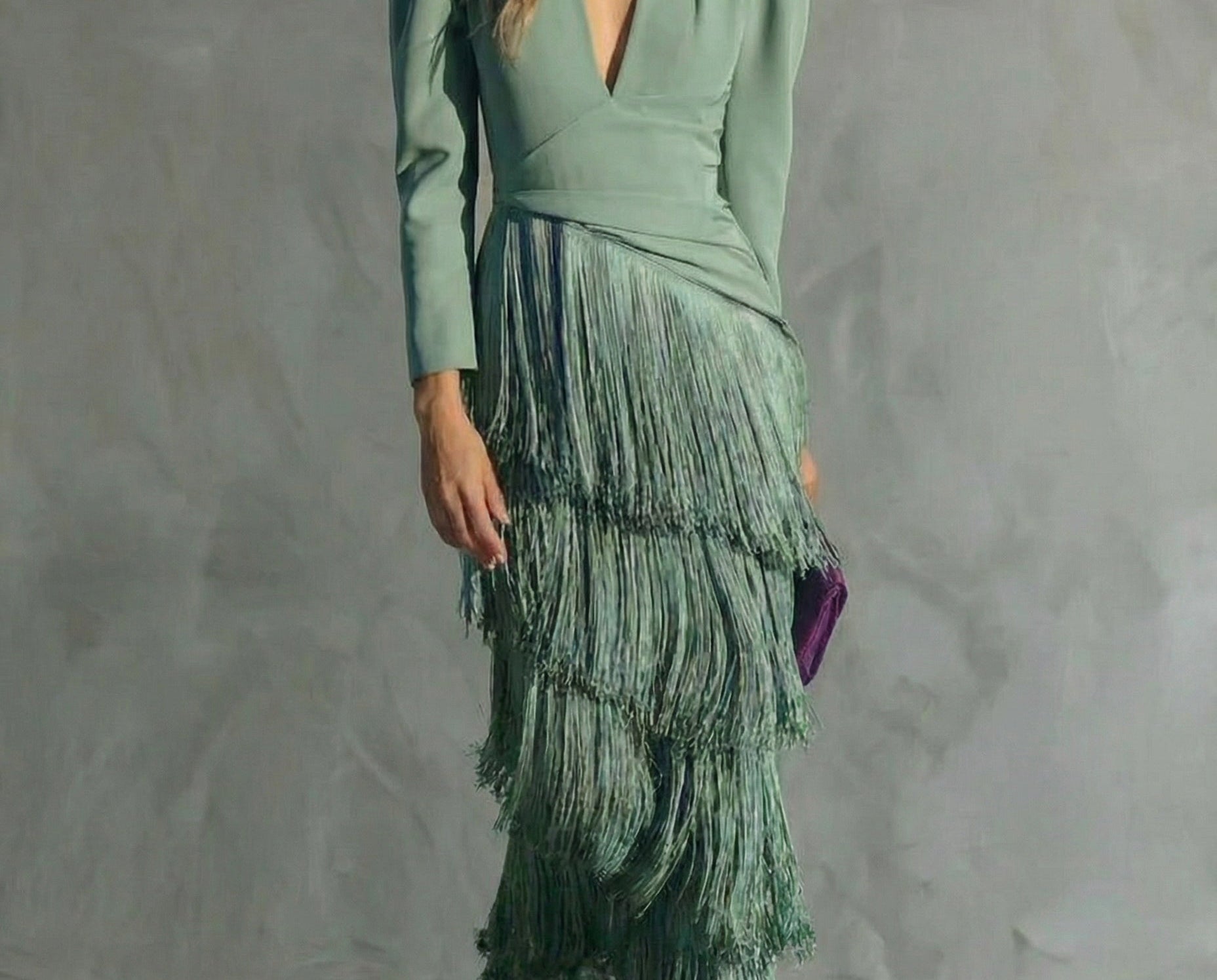Esmeralda Collection | Women's Maxi Dress with Cascading Fringe | Elegant Evening Wear for Special Occasions 4
