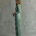 Esmeralda Collection | Women's Maxi Dress with Cascading Fringe | Elegant Evening Wear for Special Occasions 5