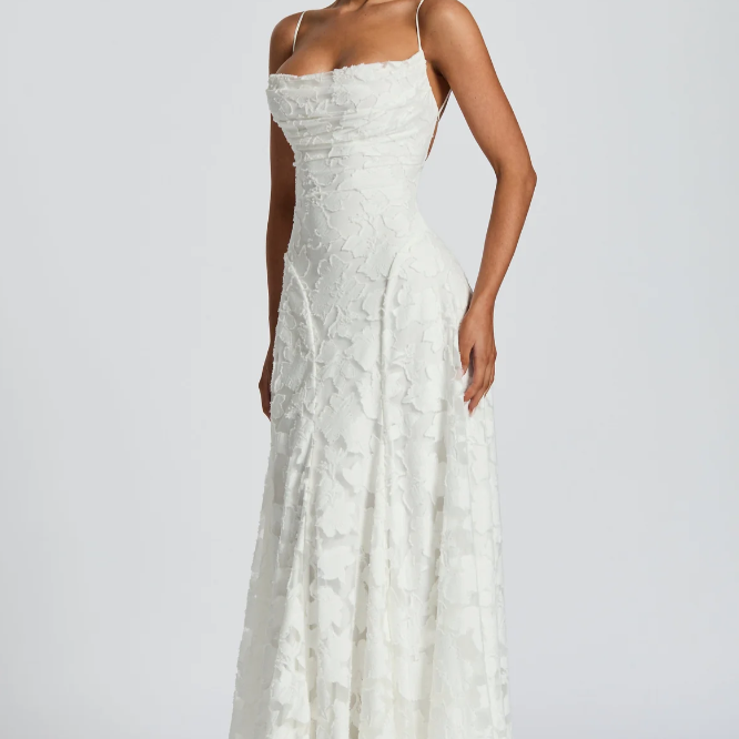 Women's Lace Column Maxi Dress | Elegant Figure-Hugging Evening Gown