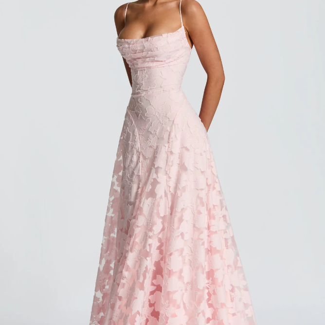 Women's Lace Column Maxi Dress | Elegant Figure-Hugging Evening Gown