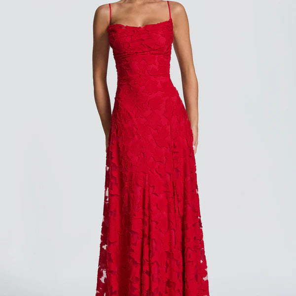Women's Lace Column Maxi Dress | Elegant Figure-Hugging Evening Gown