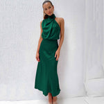 Evening Dress | Elegant Halterneck Plus Size Formal Gown | Flattering Flowing Silhouette 10