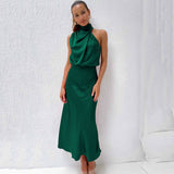 Evening Dress | Elegant Halterneck Plus Size Formal Gown | Flattering Flowing Silhouette 10