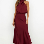 Evening Dress | Elegant Halterneck Plus Size Formal Gown | Flattering Flowing Silhouette 11