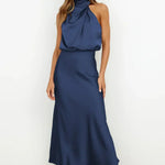 Evening Dress | Elegant Halterneck Plus Size Formal Gown | Flattering Flowing Silhouette 12