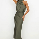 Evening Dress | Elegant Halterneck Plus Size Formal Gown | Flattering Flowing Silhouette 8