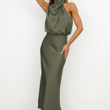 Evening Dress | Elegant Halterneck Plus Size Formal Gown | Flattering Flowing Silhouette 8
