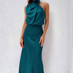 Evening Dress | Elegant Halterneck Plus Size Formal Gown | Flattering Flowing Silhouette 9