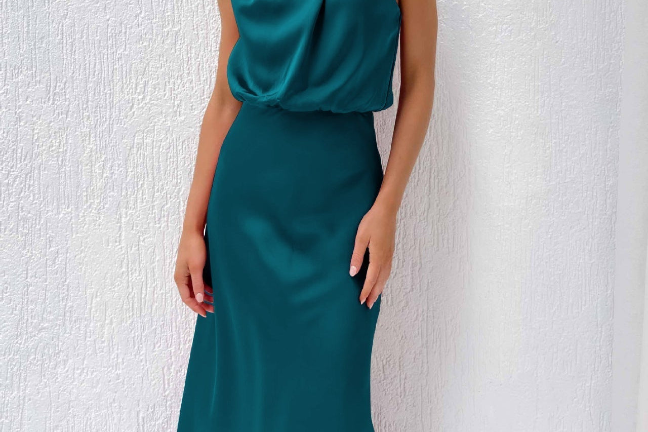 Evening Dress | Elegant Halterneck Plus Size Formal Gown | Flattering Flowing Silhouette 9
