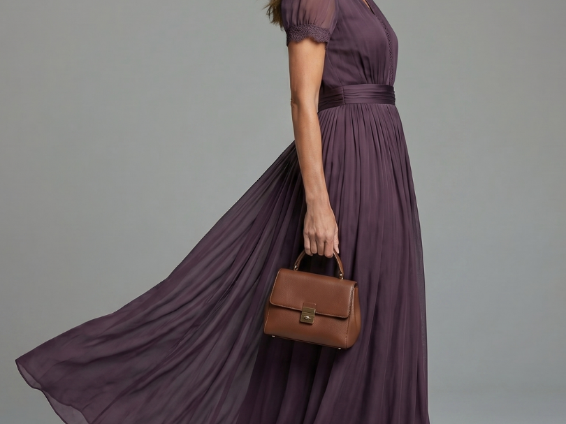 Evening Dress | Floral Maxi Evening Gown with Long Sleeves 1