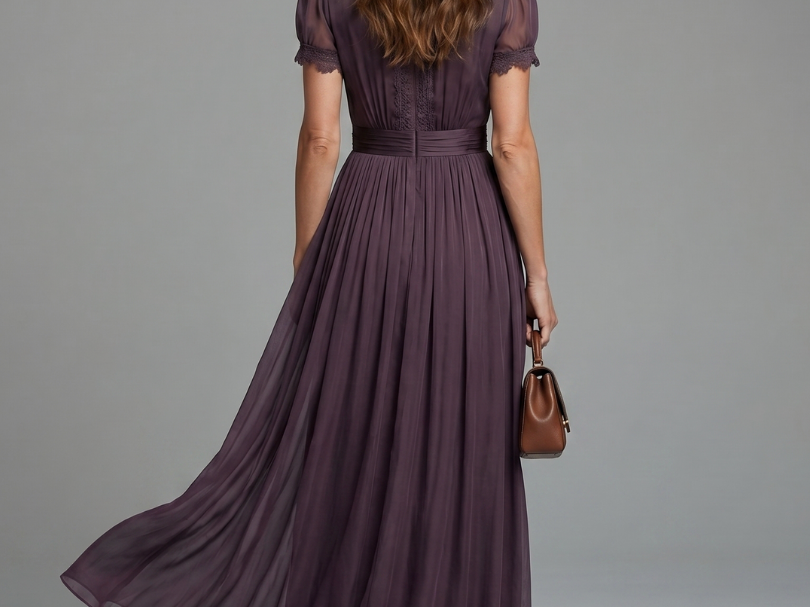 Evening Dress | Floral Maxi Evening Gown with Long Sleeves 2