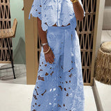 Eyelet Maxi Dress | Elegant Summer Dress | Romantic Comfortable Attire 1