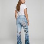 Flared Jeans | Retro High-Waist Stylish Button Detail Pants 3